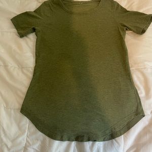 Lululemon army green t. Cotton super soft. Size 2.